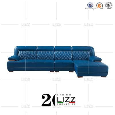 Modern Sectional Living Room L Shape Genuine Leather Sofa Sleeper Couch