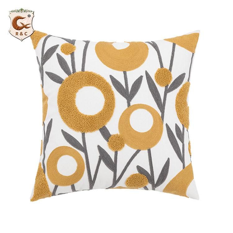 3D Digital Prints Flower Design Cushion Covers Floral New Arrival Linen Natural Modern Style Sofa Covers