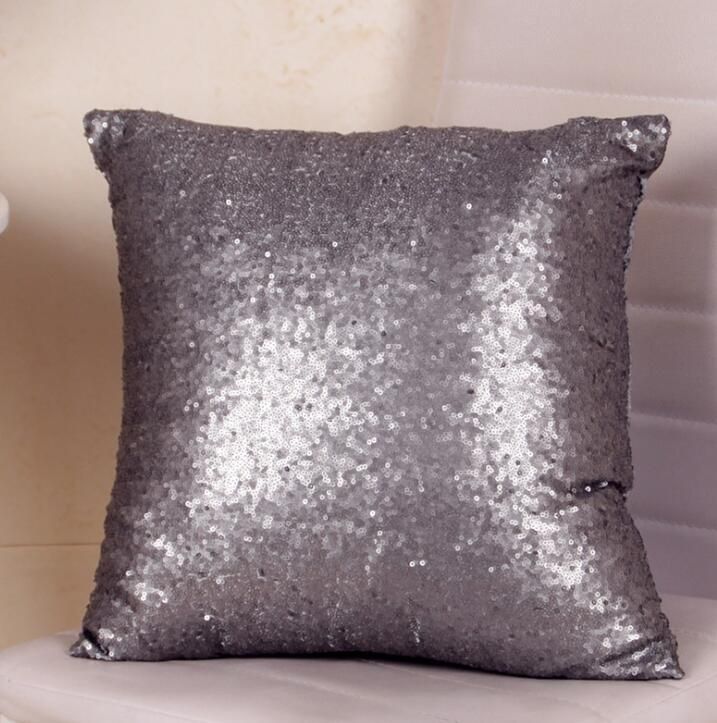 European Style Sequin Pillowcase Cushion Cover Solid Color for Party Decoration Gifts Sofa