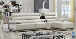 Small Size L Shape Leather Home Sofa (1401#)