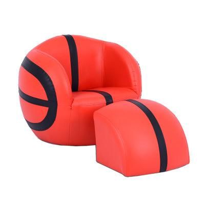 Black &amp; Red PVC Basketball Shape Kids Sofa (SXBB-27)