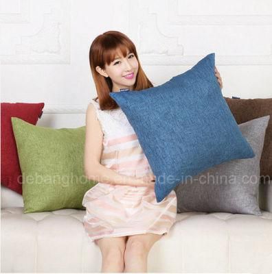 Solid Bed Sofa Cushion Waist Pillow Retro Cotton Linen Cushion