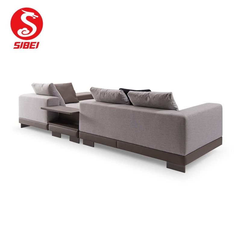 Italian Modern Hotel Home Living Room Furniture Leisure Fabric Leather Sofa Set