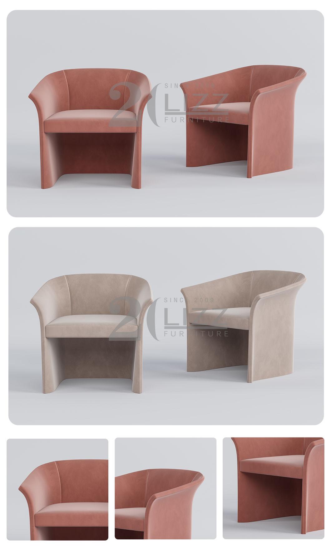 Professional Solid Wood Home Furniture Nordic Simple Design Modern Single Sofa Chair with Medium Back