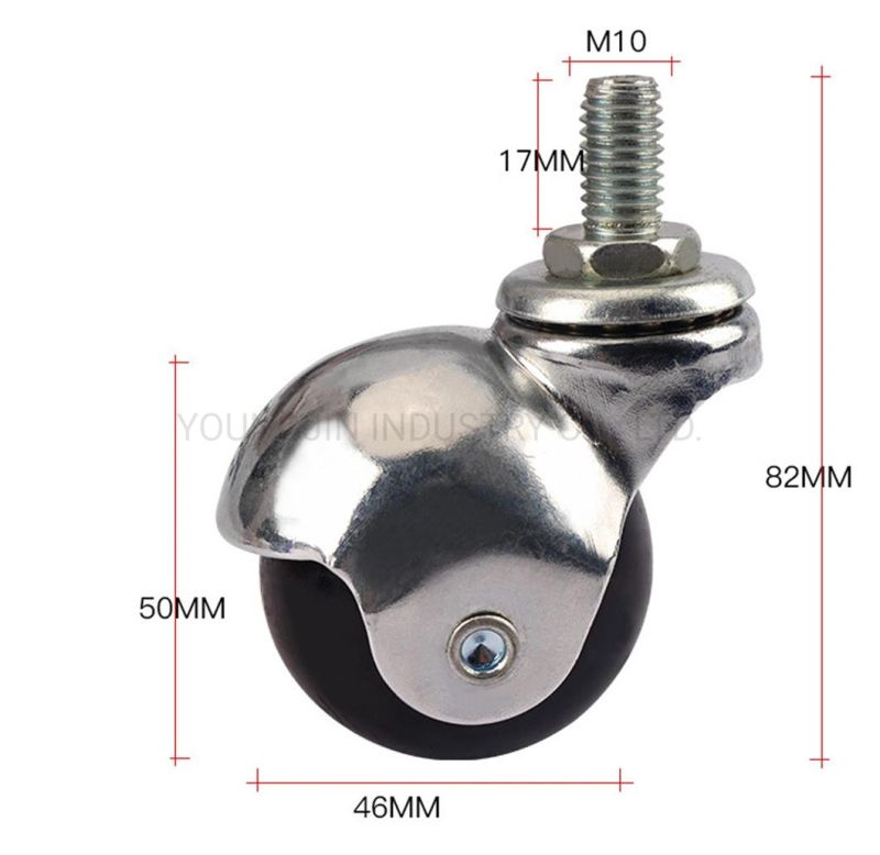 1.5 Inch 2inch Ball Caster Stem Caster Wheel with Sockets, Swivel Caster for Furniture, Sofa, Chair, Cabinet