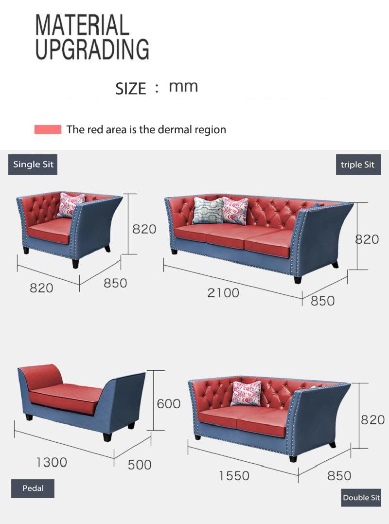 Supply Comfortable Leather 7 6 5 4 3 Seater Covertible Bedroom Sofa