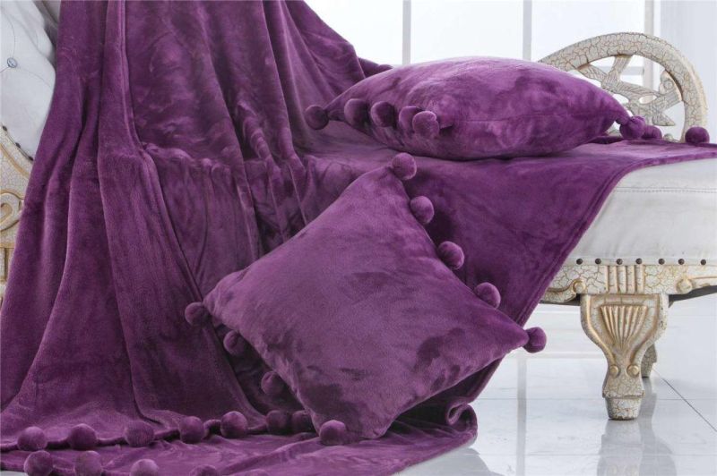 Trade Assurance Colorful Patterned Cushions Bedding, Throw Purple Sofa Throws Blanket