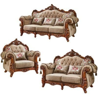 Living Room Sofa Set with Marble Top Wood Table in Optional Furniture Color and Couch Seat