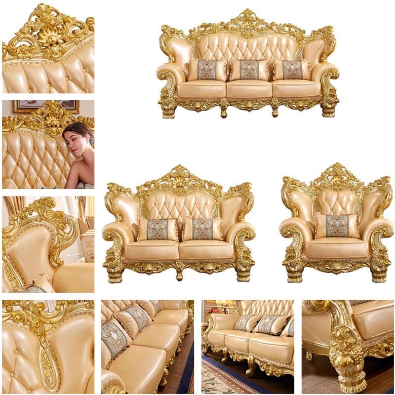 Chinese Sofas Couch Factory Wholesale Royal Leather Sofa for Home Furniture