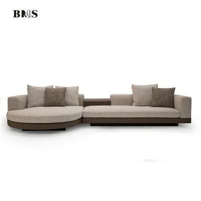 Luxury Modern Trendy Design Round Shaped Chaise Soft Fabric Sofa