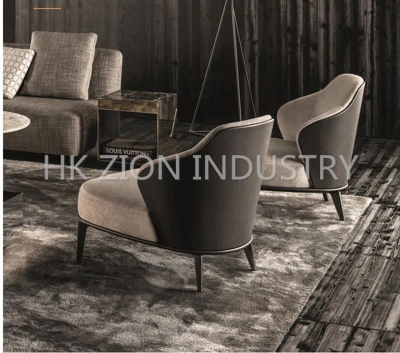 Nordic Style Modern Leather Single Sofa Chair Wooden Sofa Manufacturers Furnitures House Sofa Set Luxury Lounge Sofa Reception Chair Negotiate Chair Sofa