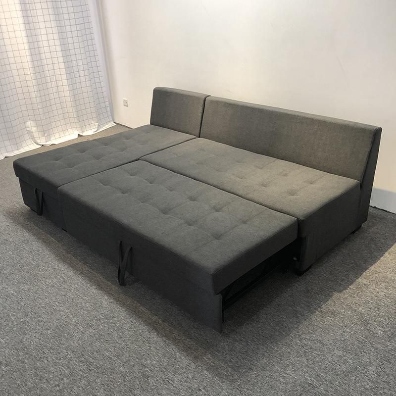 New Arrival Factory Cheap Price Sofa Cum Bed Good Quality Coffee Brown Fabric Pulling out Sofabed