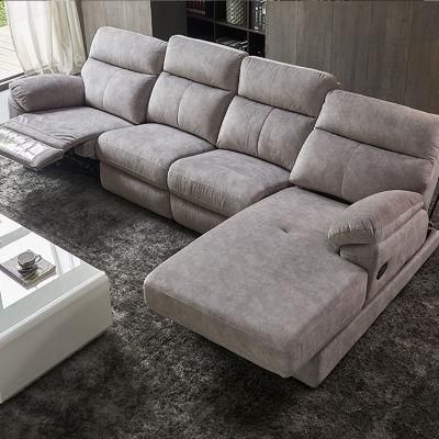 American Style Smart Relax Technology Fabric Electric Power Control Sectional Recliner Sofa with USB Charging