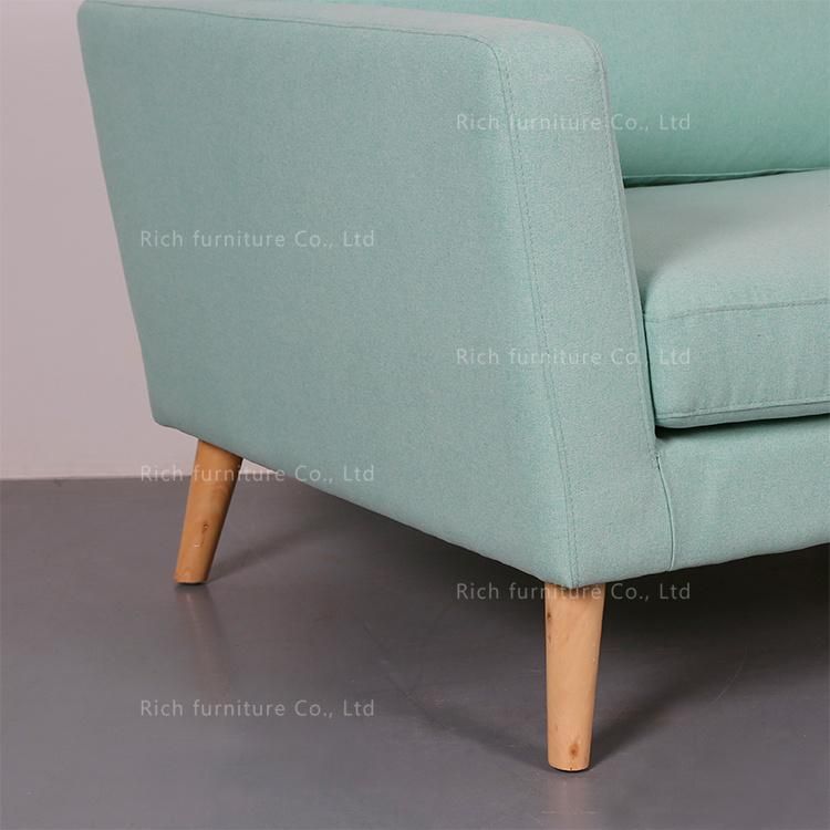 Modern Wooden Living Room Furniture Couch Home Velvet Fabric Sofa