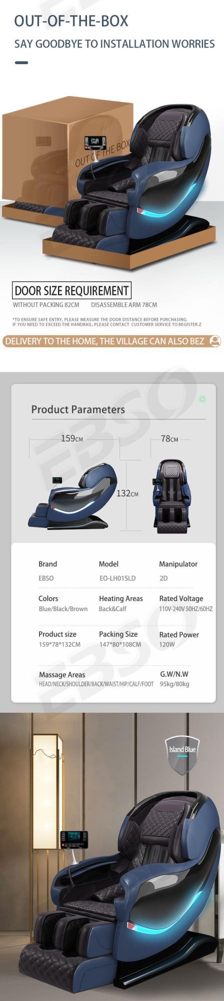 Balance Wellness Zero Gravity Electric Massage Sofa
