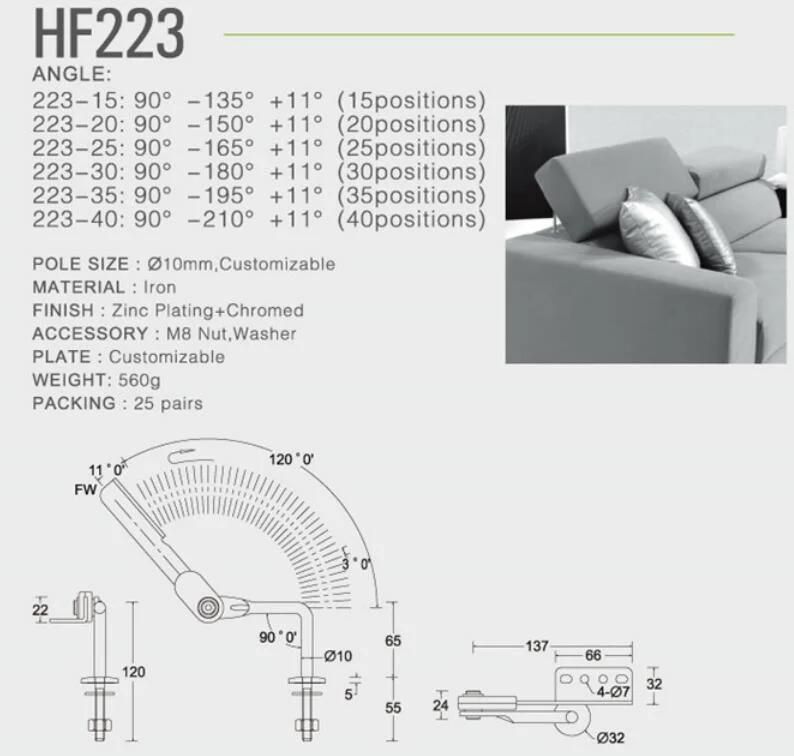 Sofa headrest adjustable hinge popular sofa ratchet