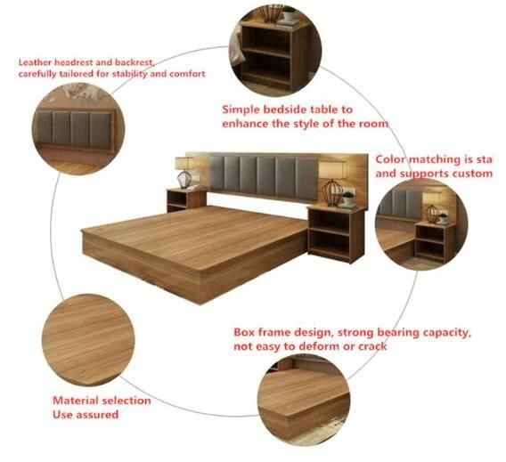 Factory Direct Modern Design Wall Bed Modern Hotel Home Bedroom Furniture Set Wooden Melamine Sofa King Size Beds