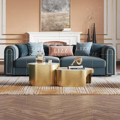 Direct Sell to Customers Modern European 1+2+3 Living Room Furniture Leisure Home Fabric Sofa Sectional Velvet Couch