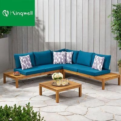 Vintage Outdoor Project Furniture Teak Wood Garden Sofas with Side Table