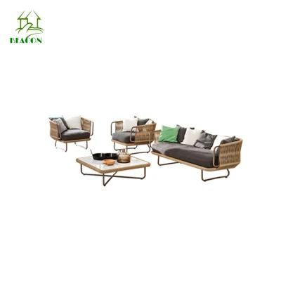 Modern Outdoor Weaving Rope Villa Resort Furniture Sofa Sets