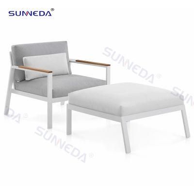 All-Weather Factory Price White Sofa Outdoor Seating Customized Garden Aluminum Outdoor Sofa