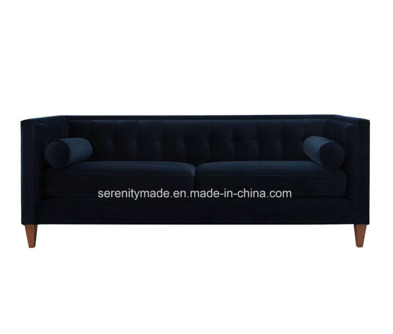 Modern Home Furniture Wooden Velvet Tufted Arm Sofa