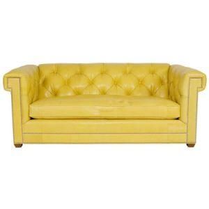 Yellow Color America Button Design PU Sectional Leather Sofa (L05)
