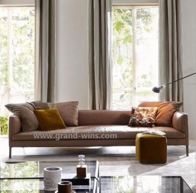 Italian Minimalist Leather Sofa First Layer Cowhide Living Room Small Apartment Concubine Corner Leather Sofa Combination