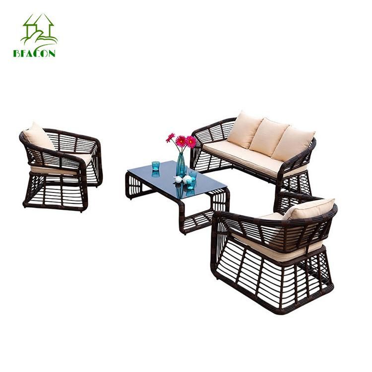 Aluminum Frame Woven Rope Round Sofa Set High Quality New Arrival Leisure Special Tude Aluminum Rope Garden Patio Sofa Set