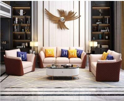 European Simple Style Room Furniture Comfortable Fabric/Leather Sofa