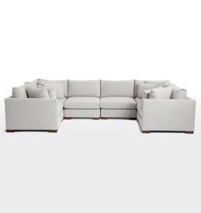 Big Cheap Living Room L Shape Chaise Longue Corner Set with Headrest PU Leather Sectional Sofa