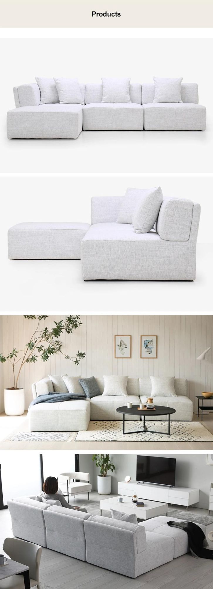 Latest Top Design Comfortable Sofa Lounge Suite Upholstered Modular Sofa