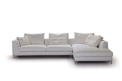 Italian Home Furniture Living Room L Shape White Sectional Modern Sofa