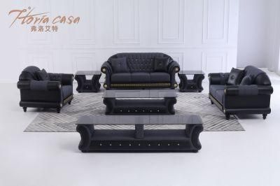 New Luxurious Home Furniture Leisure Genuine Leather Sofa Fabric Couch Furniture Set