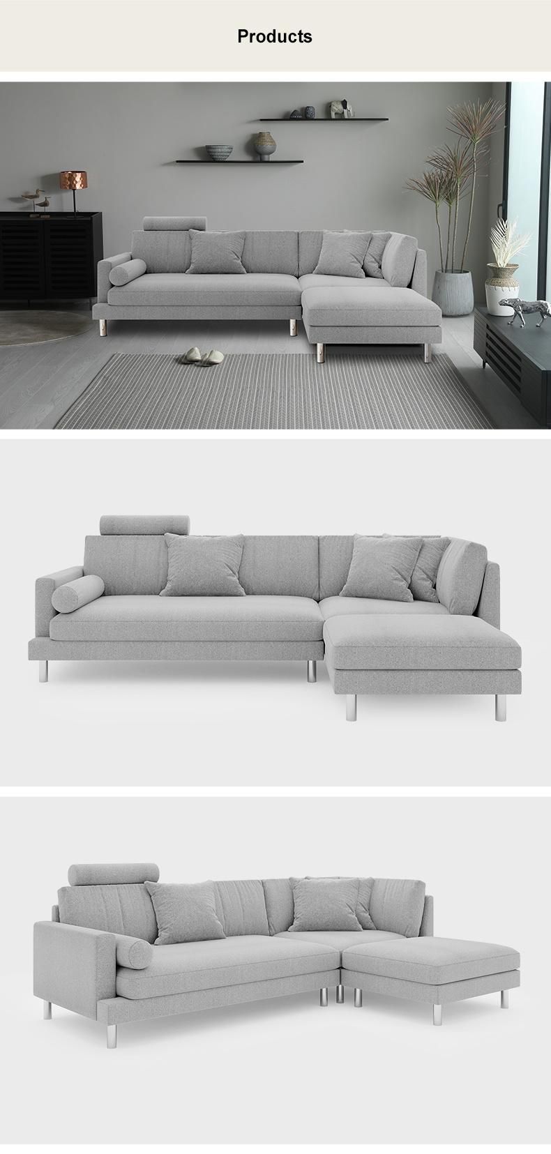 Good Service Metal 1+2+1 Home Living Room Leisure Modern Furniture Corner Sofa