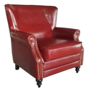 Red Color Home Hotel Furniture Leather Club Chair Sofa (A888)