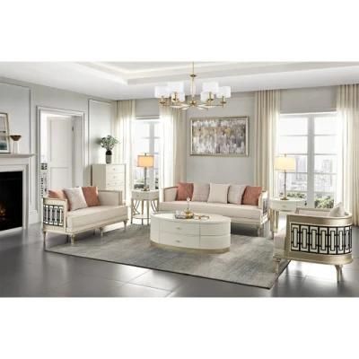 Modern Fabric Home Furniture Wooden Settee Living Room Sofa