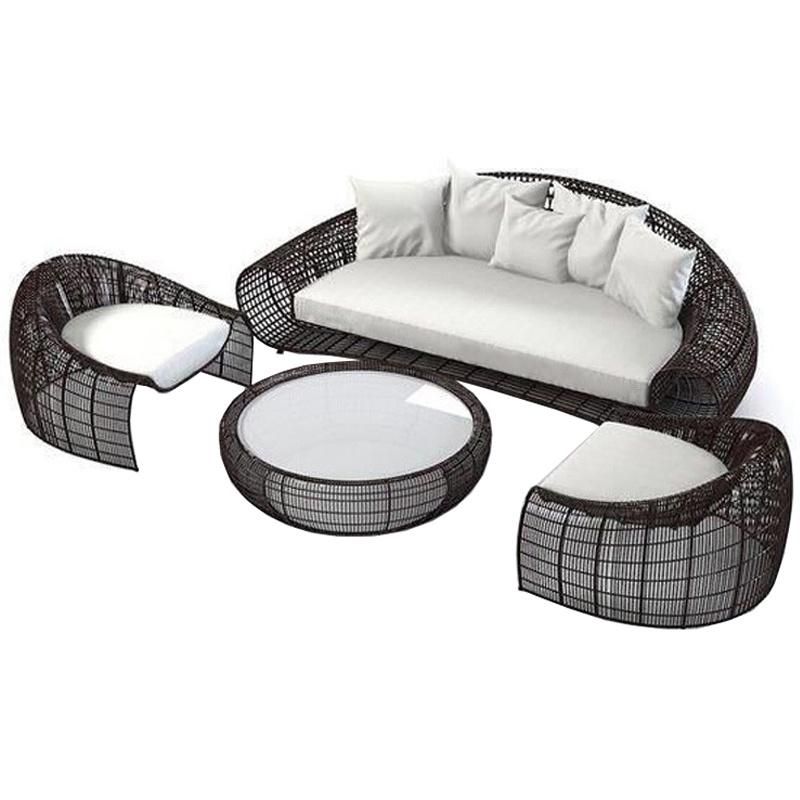Outdoor Rattan Sofa Combination Hotel Villa Garden Furniture