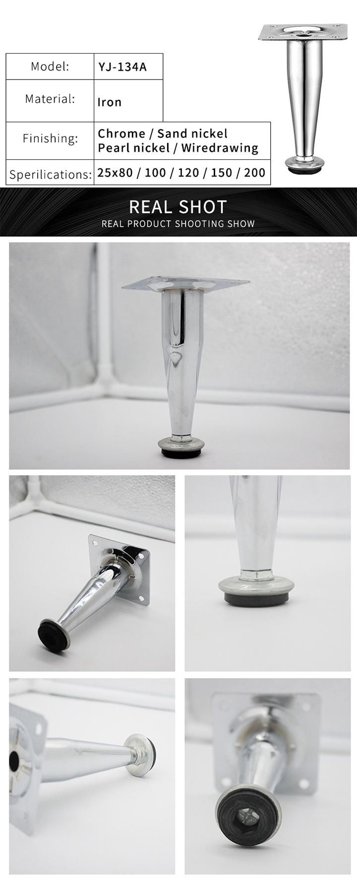 Modern Metal Legs Tapered Shape Chrome Furniture Feet