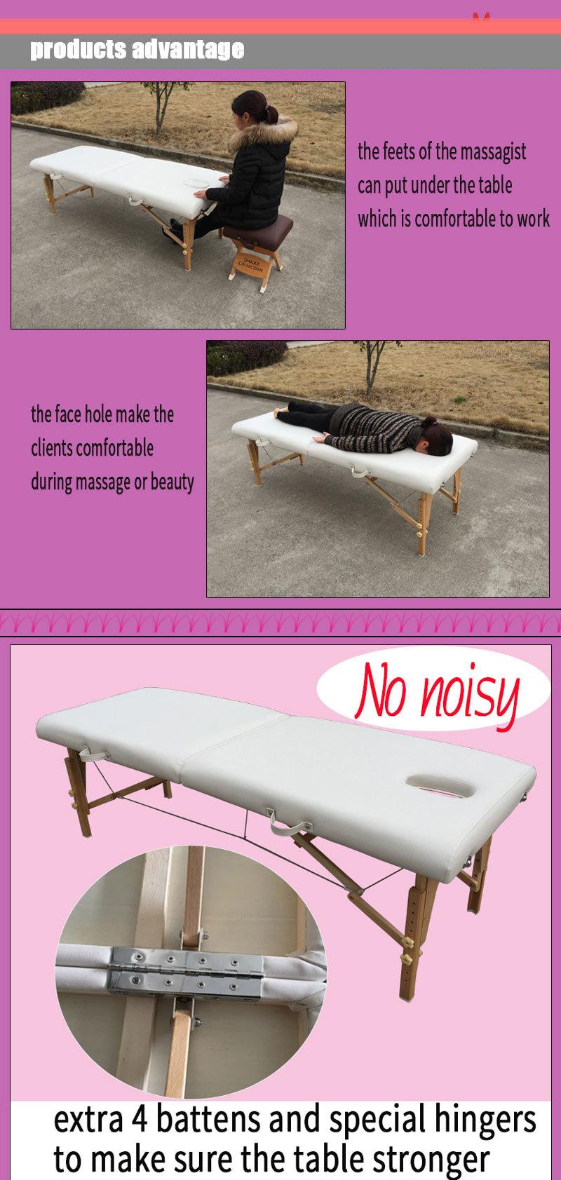 Portable Wooden Massage Table Massage Bed Massage Couches Mt-003