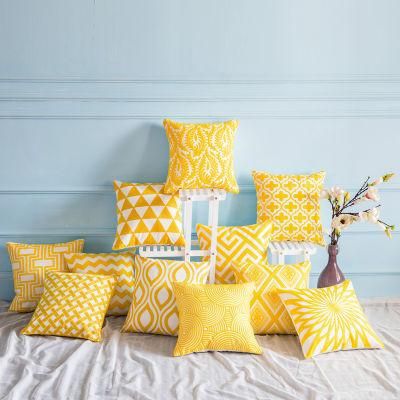 Wholesale Price Yellow Knitted Fashion Sofa Throw Pillows Covers