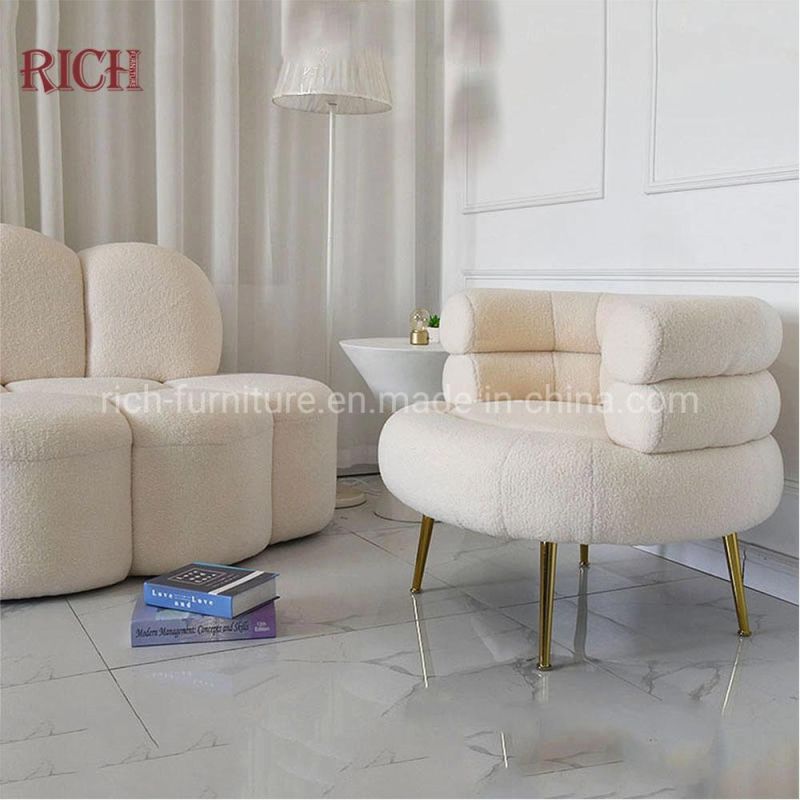 Living Room Furniture Sheepskin Wool Sofa Fabric Boucle Teddy Sofa