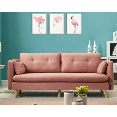 Small Apartment Living Room Pink Design 2 Seater Fabric Sofa