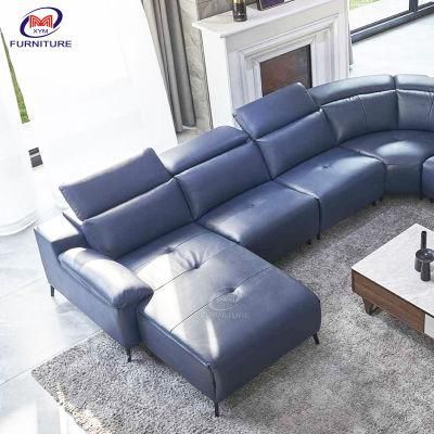 Factory Wholesales Comfortable U-Shape Genuine Leather Sofa Sectional 3 Seater Elastic Stretch Sofa