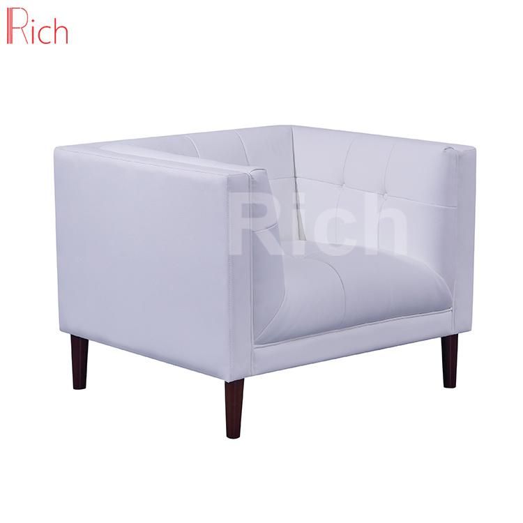 Classic Sofa Chair Luxury Furniture Design Living Room Leisure Couch White Leather Sofa