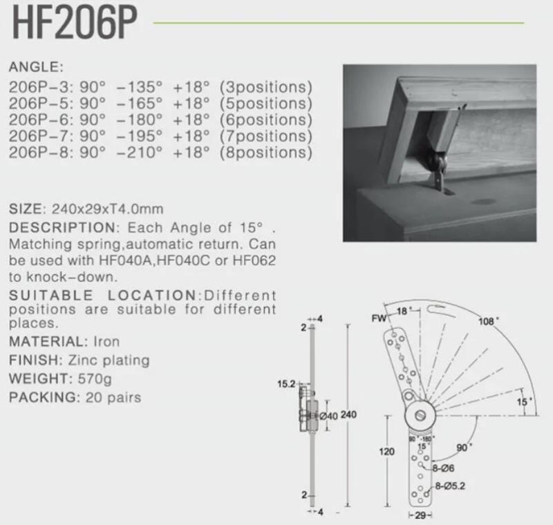Furniture Hardware Sofa Headrest Adjustable Hinge Mechanism