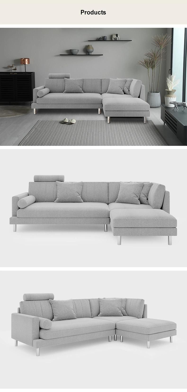Sponge L Shape Modern Home Recliner Living Room Furniture Sofa Hot