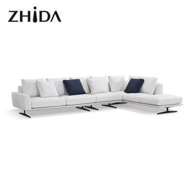 Modern Home Furniture Living Room Comfortable Sectional Sofa Set General Use Metal Leg L Shape Fabric Sofa