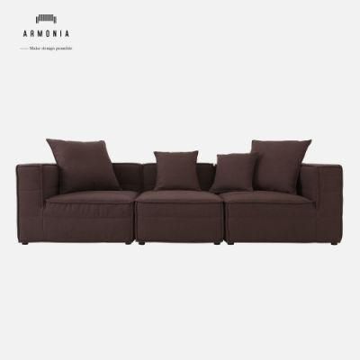 Good Service Wood with Armrest Living Room Fabric Luxury Couch Corner Sofa