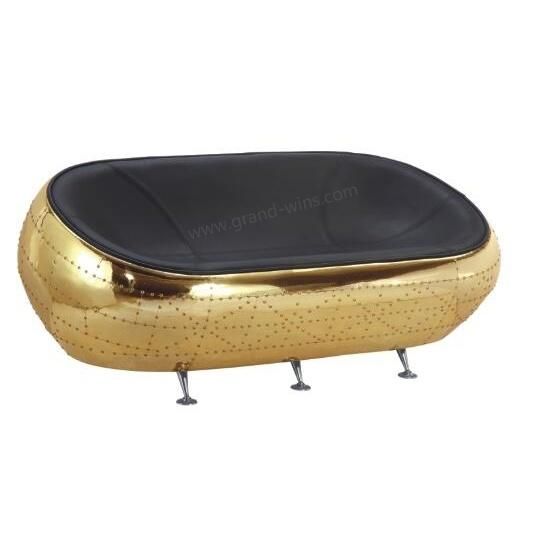 Aluminum Sheet Aviator Leather Home Couch Living Room Furniture Sofa